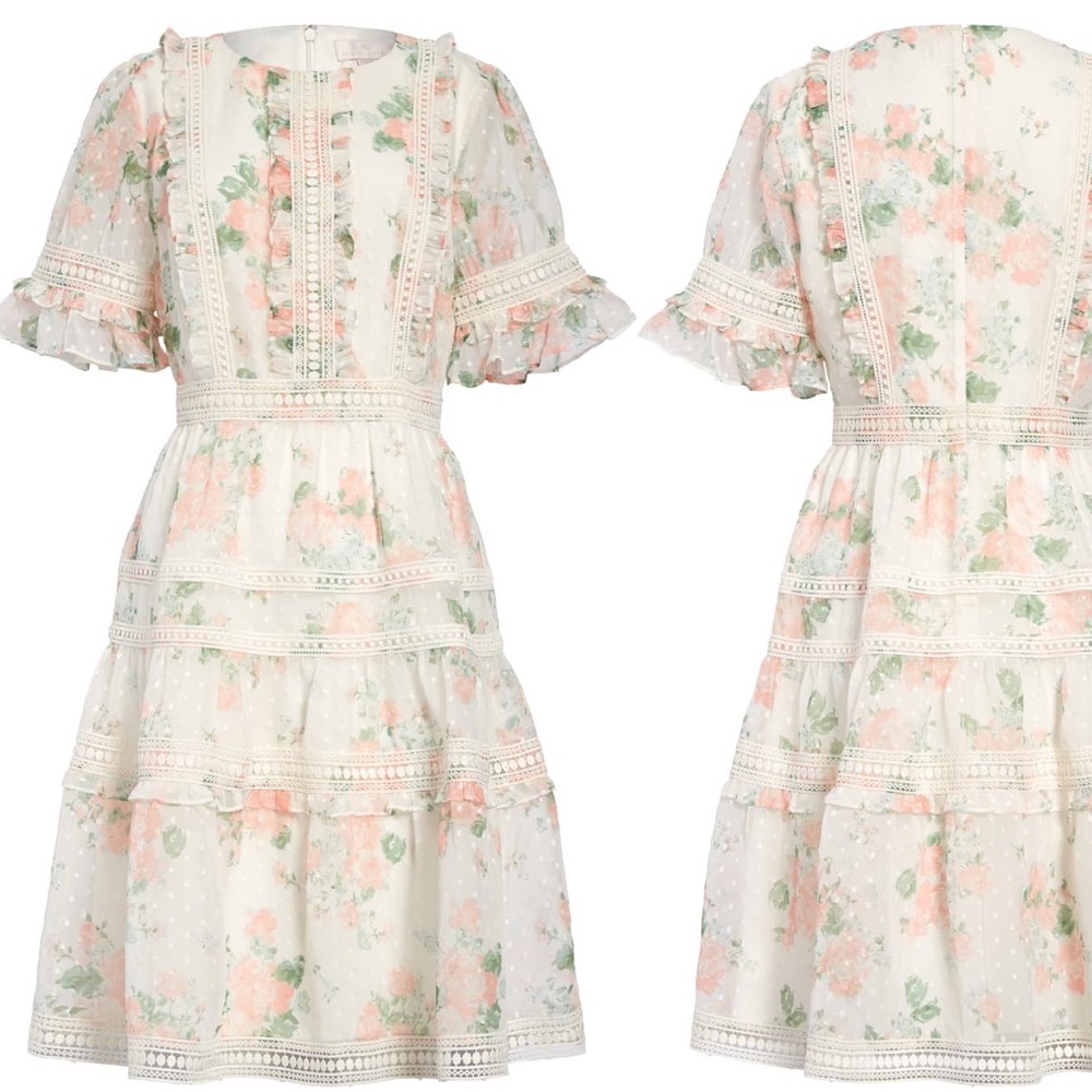 Rachel Parcell Mixed Lace Fit and Flare Dress NWT